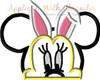Minnie Mouse with Bunny Ears Peeker Applique Design