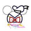 Donald Duck Mickey Ears Head Applique Design