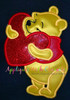 Winnie the Pooh Holding Heart Applique Design