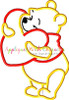Honey Bear Holding Heart Applique Design