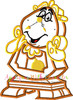 Beauty Cogsworth Clock Applique Embroidery Design