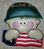 Army Man with American Flag Applique Design