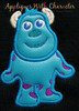 Blue Monster Applique Design