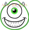 Monsters Mike Full Face Applique Embroidery Design