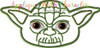 Yoda Full Face Star Battles Applique Design