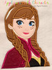 Frozen Anna Bust Applique Embroidery Design