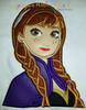 Frozen Anna Bust Applique Embroidery Design