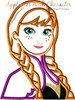 Frozen Anna Bust Applique Design