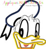 Donald Duck Peeker Applique Embroidery Design
