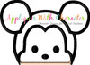 Mr Mouse Tsum Peeker Applique Design