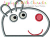 Pepper Pig Suzie Sheep Peeker Applique Design