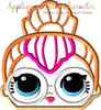 LOL Neon Doll Peeker Applique Embroidery Design