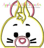 Honey Bear Rabbit Peeker Applique Design