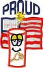 American Flag Proud Applique Embroidery Design