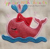 Girl Whale Applique Embroidery Design