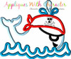Pirate Whale Applique Design