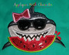Girl Shark Applique Design