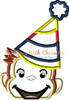 Curious Monkey Party Peeker Applique Design