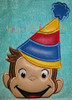 Curious Monkey Party Peeker Applique Design