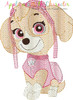 Paw Patrol Skye Sketch Embroidery Design