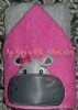 Girl Hippo with Bow Peeker Applique Design