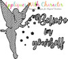 Tinkerbelle Believe in Yourself Sketch Embroidery Design