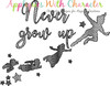 Peter Pan Never Grow Up Sketch Embroidery Design