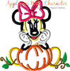 Minnie Mouse with Pumpkin Applique Design