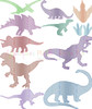 Dinosaurs Silhouette Sketch Embroidery Set