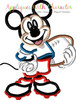 Mickey Mouse Football Applique Embroidery Design