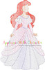 Mermaid Princess Sketch Embroidery Design