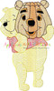 Honey Bear Holding Pumpkin Bean Stitch Design