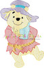 Honey Bear Scarecrow Sketch Embroidery Design