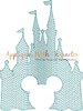 Mickey Mouse in Castle Sketch Embroidery Design