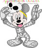 Mickey Mouse Skeleton Sketch Embroidery Design