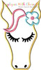 Horse with Flower Peeker Applique Design