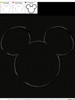 Mickey Mouse Head Outline Applique Design