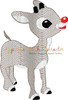 Rudolph and Clarice Reindeer Sketch Embroidery Design