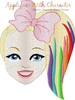 JoJo Siwa Rainbow Hair Sketch Embroidery Design