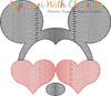 Mr. Mouse with Heart Glasses Sketch Embroidery Design