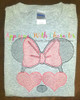 Miss Mouse with Heart Glasses Sketch Embroidery Design