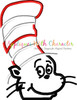 Dr Seuss Cat in the Hat Peeker Applique Design