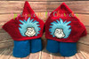 Dr. Seuss Thing 1 and Thing 2 Peeker Applique Design