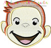 Curious George Full Face Sketch Embrodiery Design