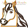 Spirit Horse Peeker Applique Embroidery Design