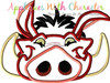 Lion King Pumbaa Warthog Peeker Applique Design