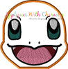 Poke Charmander Peeker Applique Design
