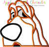 Lady Trusty the Hound Dog Peeker Applique Design
