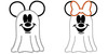 Miss Mouse and Mr Mouse Ghost Applique Design