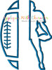 Football Player Silhouette Applique Design